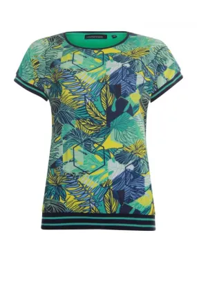 Anotherwoman shirt met palm- en hexagonprint