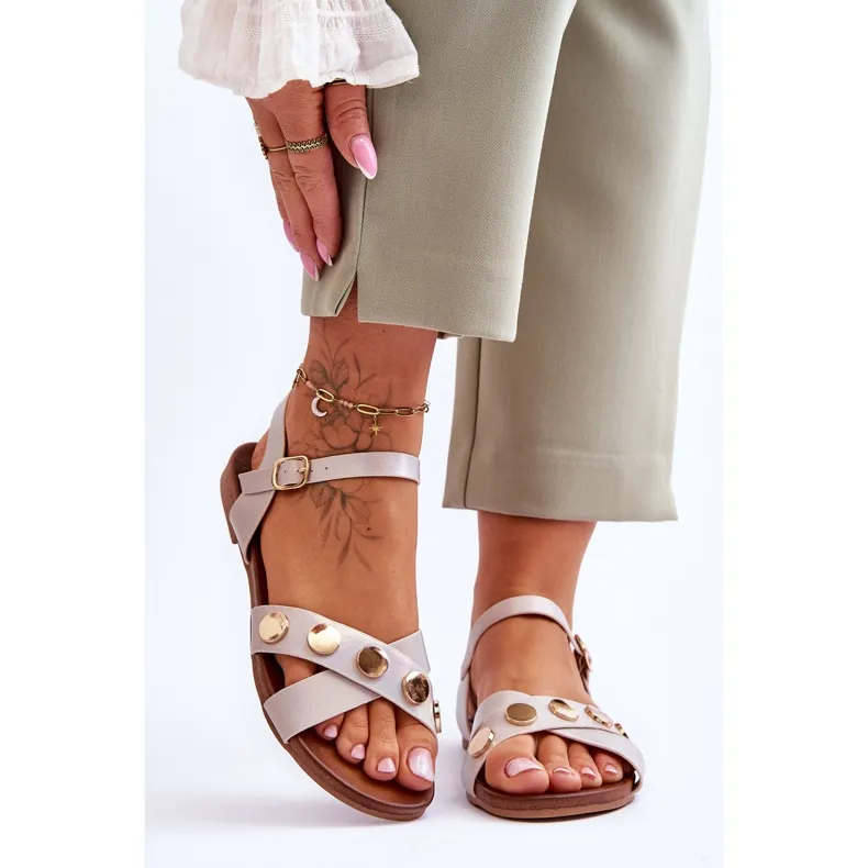 PLATTE SANDALEN S.BARSKI KV554135 NUDE BEIGE