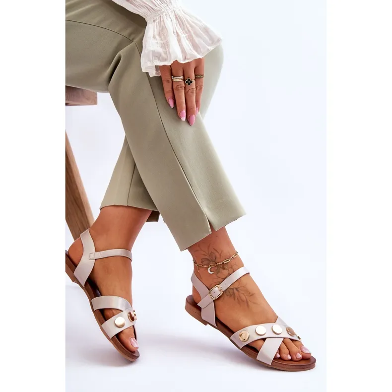 PLATTE SANDALEN S.BARSKI KV554135 NUDE BEIGE