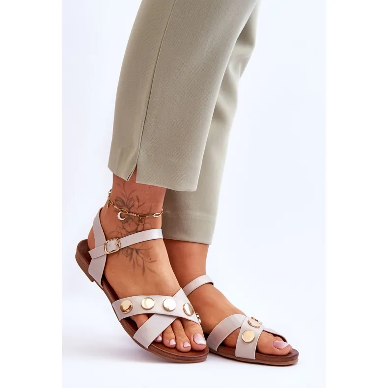 PLATTE SANDALEN S.BARSKI KV554135 NUDE BEIGE