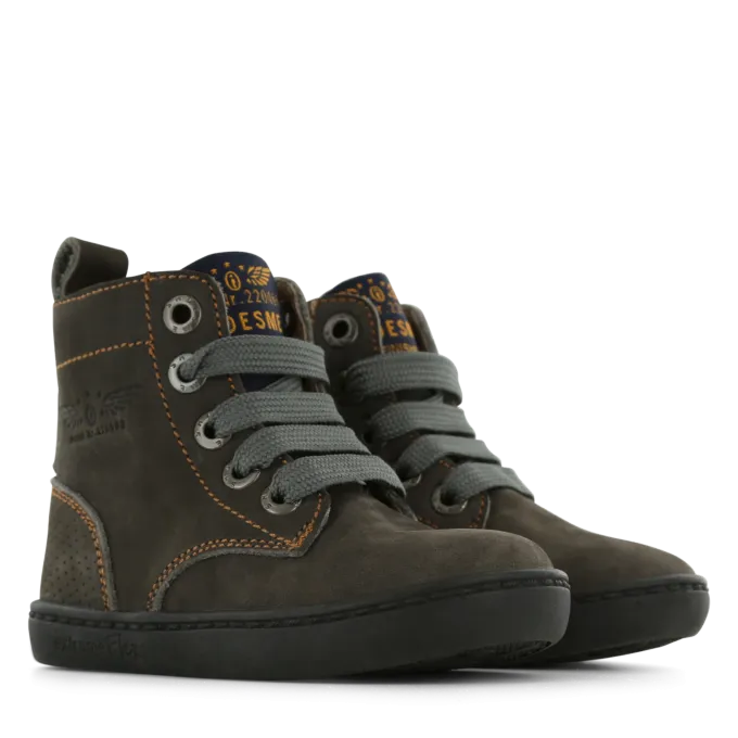 Shoesme donkerbruin hoog veterbootje